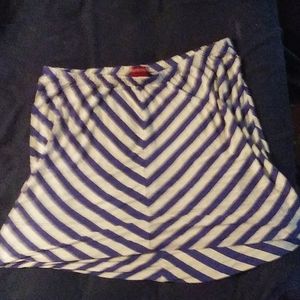 Blue and white stripped skirt